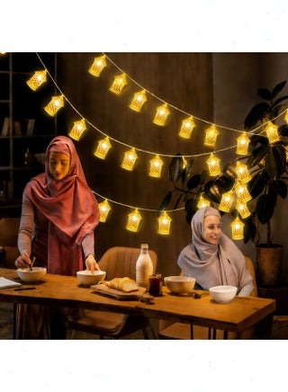 Ramadan Lights, Moroccan Lantern Decorative Lights, 20 LED Fairy Lights 10Ft Battery Powered, Waterproof Golden Raindrop Lights for Ramadan Bedroom Garden Wedding Party Decor - view 5